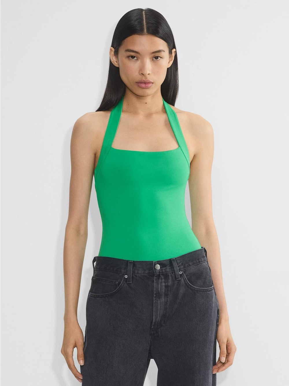 Aritzia Green Halter Neck Tank Top
